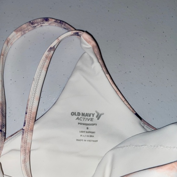 Old Navy Women’s Athletic Gym Crop Top With Built In Bra Marble Print Size Small - Picture 5 of 9